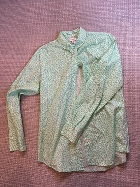 J. Crew Mint Green Floral Shirt